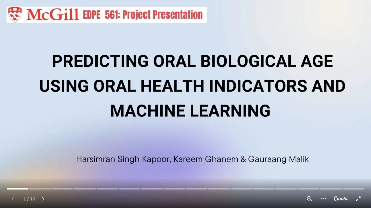 Opening slide for the Dental Age Estimator presentation