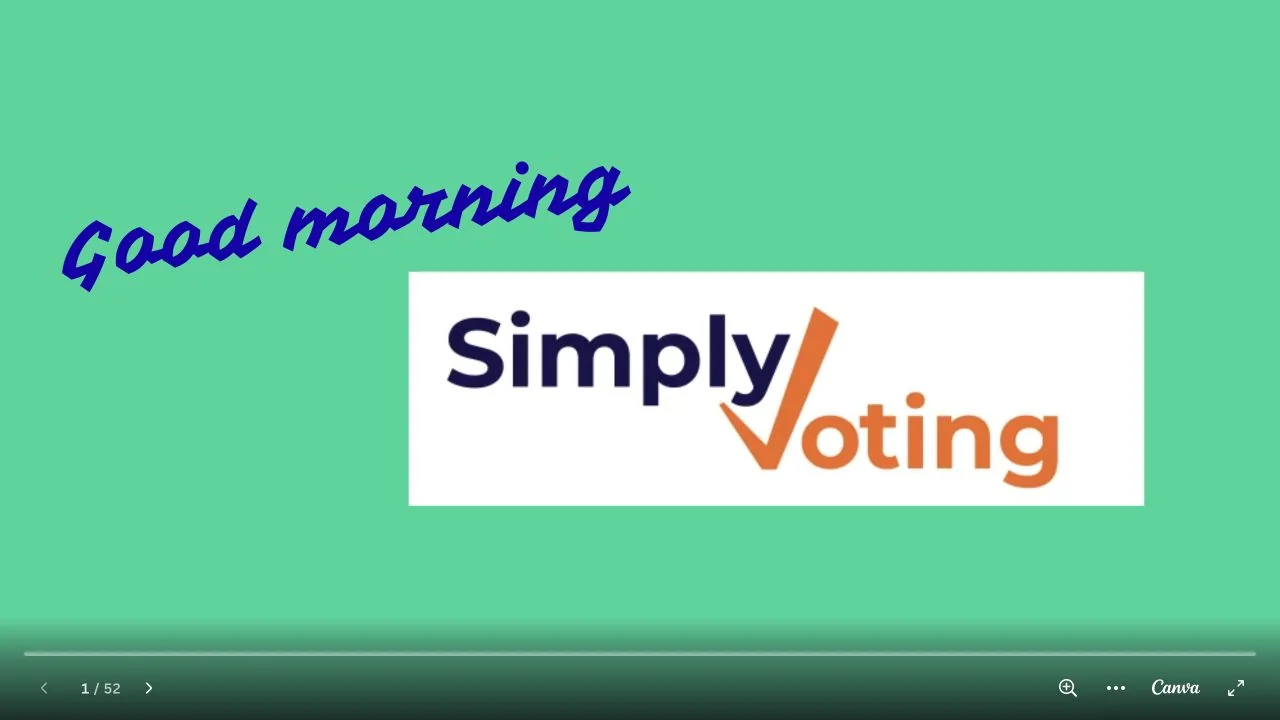Green Simply Voting workshop title slide