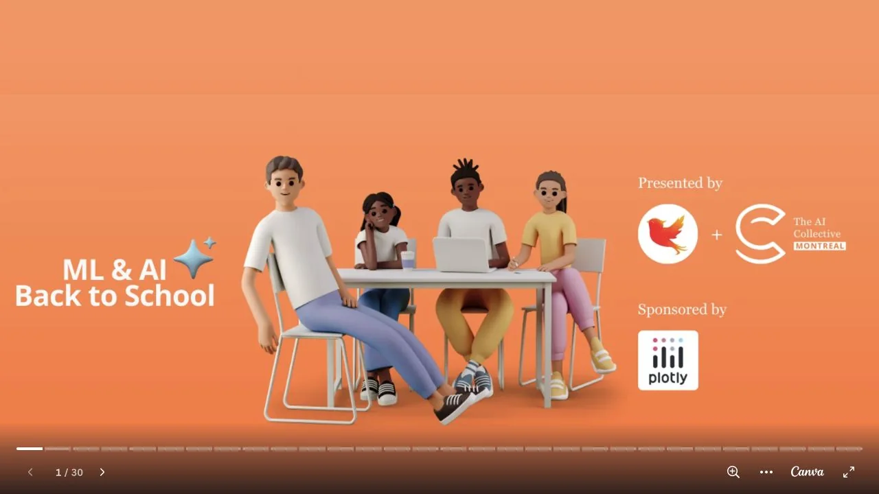 Orange ML and AI Back to School title slide